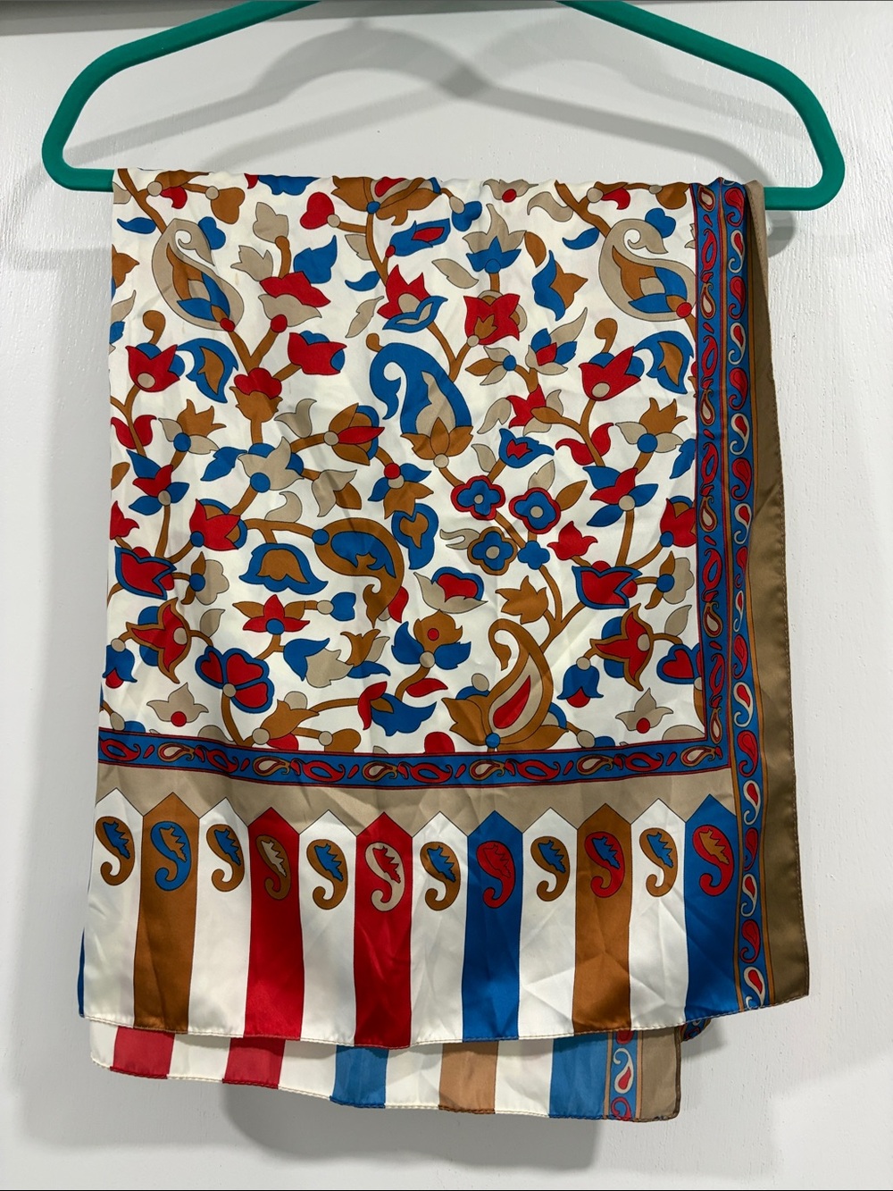 Floral Stripe Satin Scarf